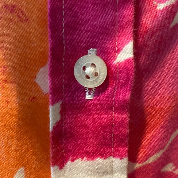 Lauren Ralph Lauren Pink and Orange Floral Button Down Shirt 100% Cotton - Picture 4 of 6